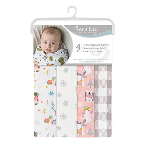 Trend Lab 4 Pack Flannel Receiving Blankets  103776  Winter Pals