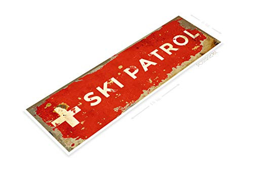 PosterGlobe Poster C151 Ski Patrol Rustic Snow Ski Slope Sign Skiing Cabin Resort Lodge 6 inch x 18 inch