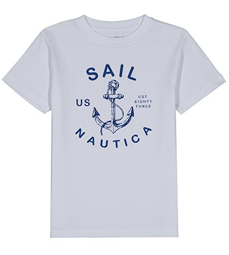 Nautica Boys  Little Short Sleeve Sailing Graphic T-Shirt Joey White 5 6