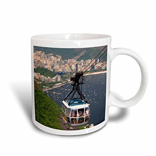 3dRose (mug_85686_1) Rio de Janeiro, cable car, Sugarloaf Peak Brazil - SA04 DFR0075 - David R. Frazier - Ceramic Mug, 11-ounce