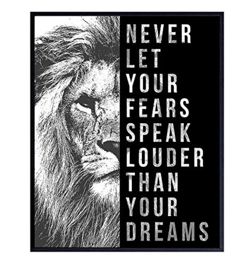 Inspirational Quote Wall Decor - Motivational Office Wall Art Poster Print - Room Decoration or Gift for Women Men Teens Student Dorm Bedroom - 8x10 UNFRAMED