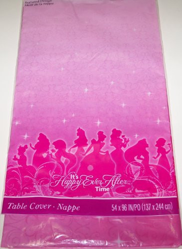 Disney Princess Sparkle and Shine Plastic Reusable Table Cover  54 inch x 96 inch