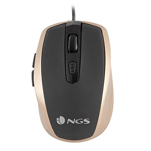 NGS Tick Wired Optical Gaming Mouse 5 Buttons  plus Scroll Wheel - Gold