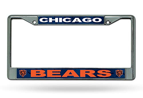 Rico Industries NFL Chicago Bears Chrome Licensed Plate Frame Auto Car Truck