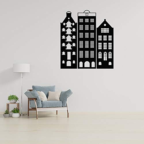 Custom Decal - Custom Vinyl Business Decal - Personalized Wall Decal - Amsterdam Houses Black - Funny Quotes - Bathroom Dining Room Quotes Wall Decal - Kitchen Vinyl Wall Art Sayings