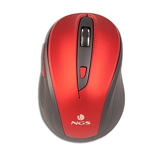 NGS 2.4GHz Wireless Optical Silent Mouse 5 Buttons  plus Scroll Wheel - Evo Mute Red