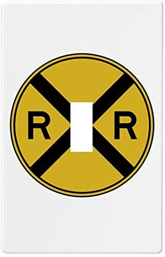 Yellow Railroad Sign Wallplate Decorative Switch Plate Cover  1 Gang - Single.