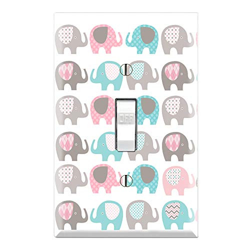 Graphics Wallplates - Elephant Nursery - Single Toggle Wall Plate Cover