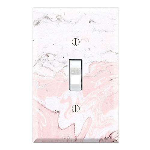 Graphics Wallplates - Pink Marble Textures Waves Background Print - Single Toggle Wall Plate Cover