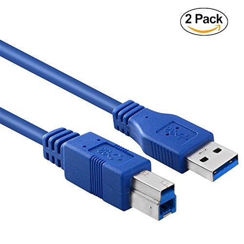 Printer Cable,USB 3.0 Cable USB A Male to B Male Printer Scanner Cable Cord for HP, Canon, Lexmark, Epson, Dell, Xerox, Samsung etc ,printer (2 Pack,6FT)