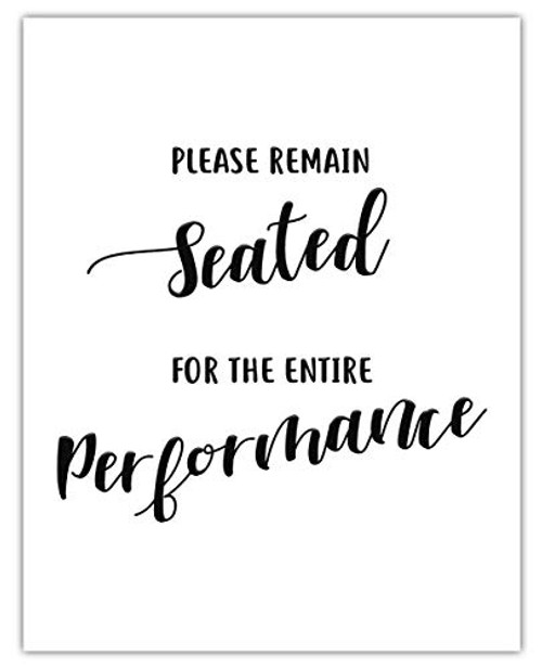 Please Remain Seated Funny Bathroom Signs Typography Wall Art  Unique Unframed 11x14 Bathroom Pictures Wall Decor Print - Housewarming Gift Idea for Bathroom Artwork For Wall