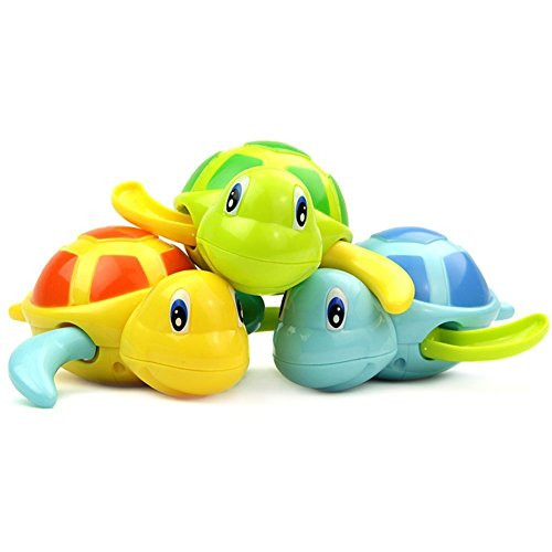 Fu T Set of 3 Baby Bath Toys Swimming Tub Bathtub Cute Swimming Turtle Toys Floating Wind-Up Bath Animal Boys and Girls for 1 Year Old to 3 Year Old for Blue Yellow Green