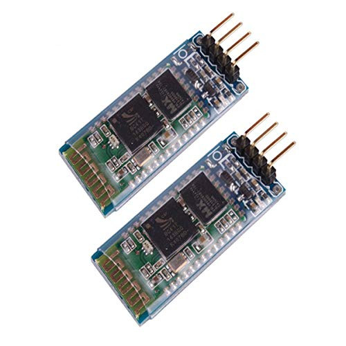 SUBALIGU 2pcs HC-06 RS232 TTL 4 Pin Wireless Bluetooth Serial RF Transceiver Module Bi-Directional Serial Channel Slave Mode for Arduino