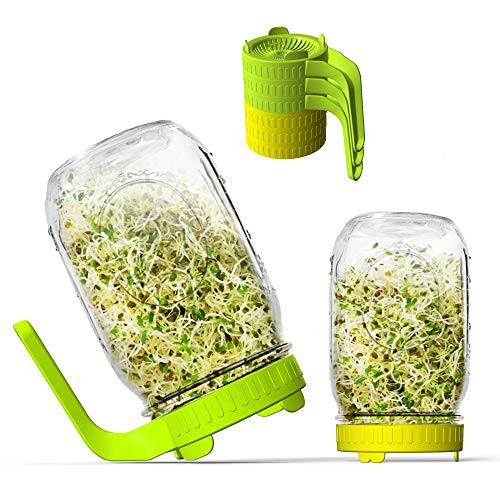 Sprouting Lids 6 Pack Sprout lids for Wide Mouth Mason Jars for Growing Bean Sprouts Broccoli Alfalfa Salad Sprouts