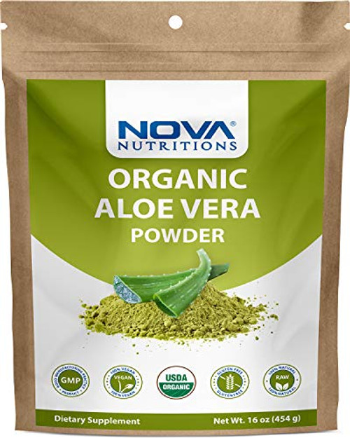 Nova Nutritions Certified Organic Aloe Vera Leaf Powder 16 OZ 454 gm - Also Called Aloe Barbadensis Nova Nutritions Certified Organic Aloe Vera Leaf Powder 16 OZ 454 gm - Also Called Aloe Barbadensis