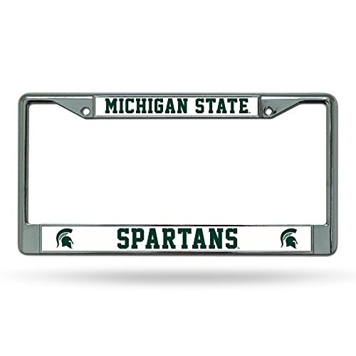 Rico Industries NCAA Michigan State Spartans Chrome Plate Frame Silver 12-inch by 6-inch