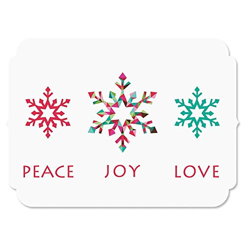Snowflake Season Festive Personalized Christmas Cards  Holiday Greetings Set of 18 Cards and Envelopes by Current