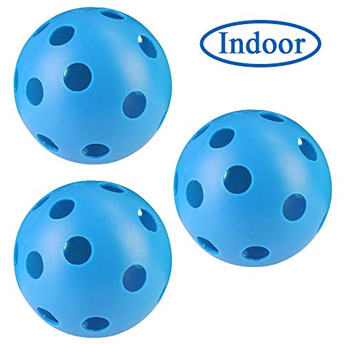 Stosts Indoor Pickleball Balls Premium Durable 26 Holes Indoor and Outdoor Pickle Balls with High Elasticity and Consistent Nice Bounce Superb Visibility Red Pickleballs for Indoor Courts-Pack of 3