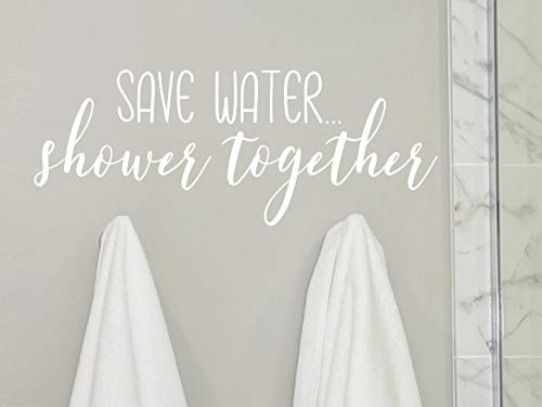 Story of Home LLC Save Water Shower Together Wall Decal Bathroom Wall Decal Bathroom Mirror Decal Bathroom Vinyl Wall Decal Funny Bathroom Decal