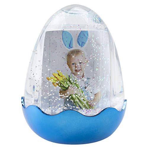 Easter Egg Photo Snow Globe  Blue