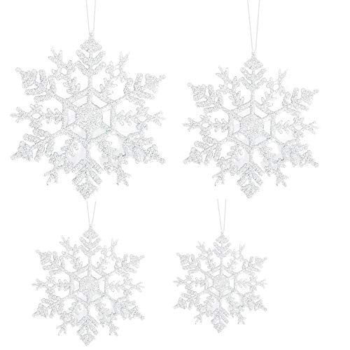 40PCS Snowflake Hanging Garlands Winter Wonderland Party Decorations Christmas Ornament Winter Holiday Xmas New Year Christmas Snowflake Party Supplies Decorations