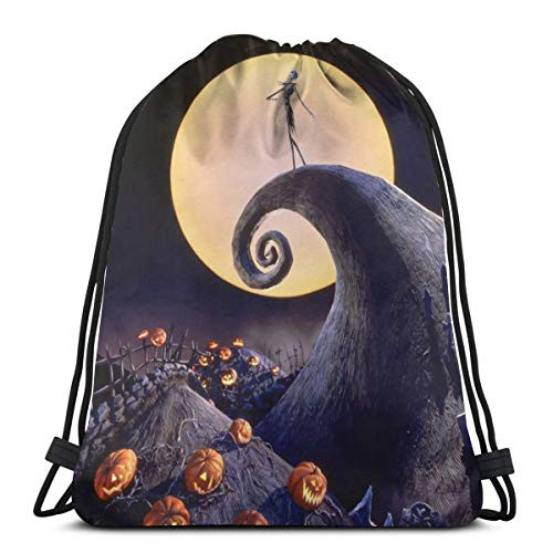 The Nightmare Before Christmas Drawstring Backpack String Bag Sport Gym Bags Sackpack for Hiking Travel Beach