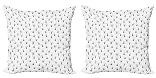 Ambesonne Nature Decorative Throw Pillow Case Pack of 2 Bats Hanging up Upside Down on Branches and Leaves Couch Bedroom Living Room Cushion Cover 16 inch Pale Taupe Pale Sepia