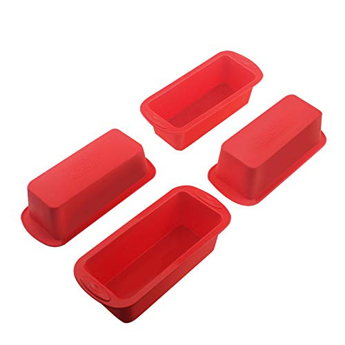Set of 4 Silicone Mini Loaf Pan - SILIVO Non-Stick Mini Loaf Baking Pans Mini cake pan Mini Bread Loaf pans for Cake Bread Meatloaf and Quiche - 5.7 inchx2.5 inchx2.2 inch Set of 4 Silicone Mini Loaf Pan - SILIVO Non-Stick Mini Loaf Baking Pans Mini cake pan Mini Bread Loaf pans for Cake Bread Meatloaf and Quiche - 5.7 inchx2.5 inchx2.2 inch