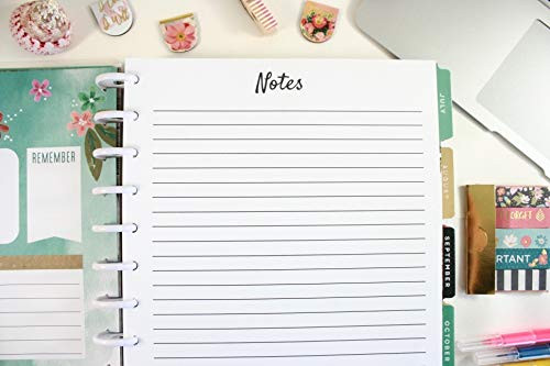 Notes Refill Pages for 11-Disc Big Happy Planner Big Happy Planner Notes Refills Pre-punched Happy Planner Inserts Pre-punched Notes Refills