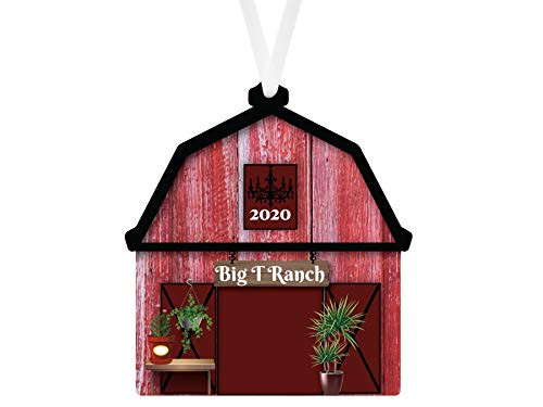Red Barn Ornament Farm Ornament Ranch Ornament Barn with Plants Ornament Holiday Decoration Farm Ranch Gift Exchange Tree Decoration