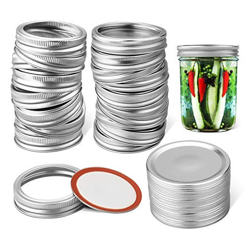 Regular Mouth Mason Jar Lids20 Pcs Regular Mouth Canning LidsSplit-Type Lids and Rings for Mason Jar Canning 20 Lids plus20 Bands