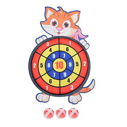 Pomobie Dart Board Games for Kids Dinosaur Toys Themed Board Games with 5 Sticky Balls for Indoor Outdoor Safe Dart Toy with Hook Toys Gift for Boys Girls Toys for 2-8 Years Old  Fox