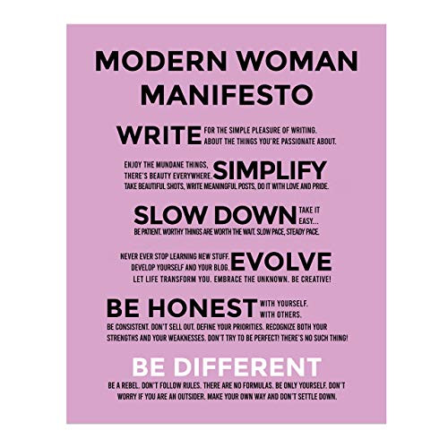 inchModern Woman Manifesto inch Inspirational Quotes Wall Art -11 x 14 inch Motivational Poster Print-Ready to Frame. Modern Typographic Design. Home-Office-Studio-Dorm Decor. Positive Sign for All Women inchModern Woman Manifesto inch Inspirational Quotes Wall Art -11 x 14 inch Motivational Poster Print-Ready to Frame. Modern Typographic Design. Home-Office-Studio-Dorm Decor. Positive Sign for All Women
