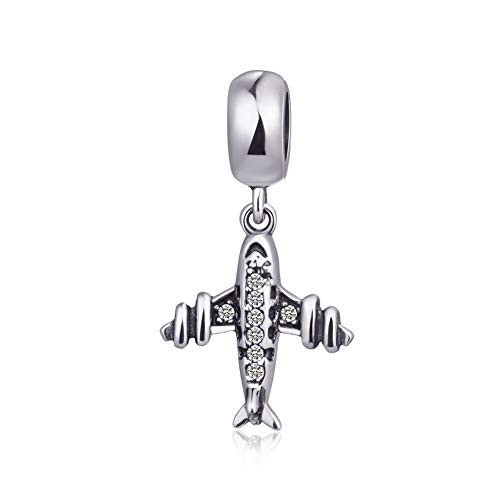 Airplane Charms 925 Sterling Silver Travel Flight Beads for Pandora Bracelet  Airplane Dangle Charm