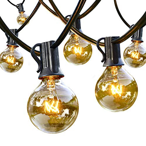 AVANLO Outdoor String Lights 25Ft G40 Globe String Lights with 15 Glass Bulbs 1 Spare  Waterproof Connectable Hanging String Lights for Backyard Porch Party Decor UL Listed Patio Lights