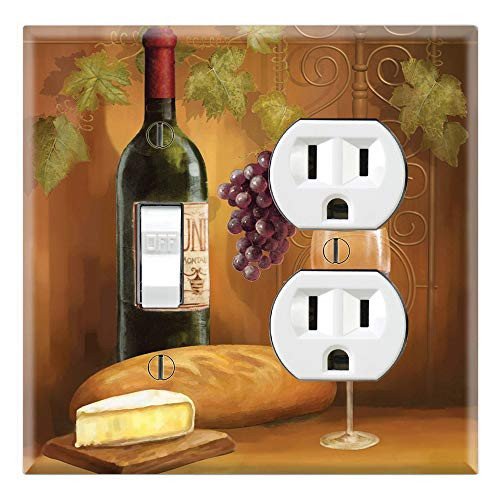 Graphics Wallplates - Wine Portrait - Toggle Outlet Combo Wall Plate Cover