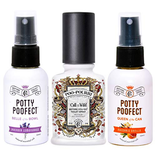 Poo-Pourri Call of The Wild Mandarin Vanilla and Lavender Lemongrass Potty Poofect 2 Ounce Before You Go Toilet Spray