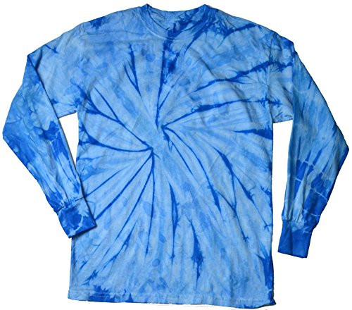 Colortone Tie Dye L S 6-8  SM  Spider Baby Blue