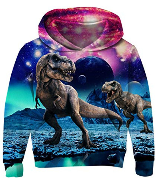 uideazone Boys Girls 3D Printed Dinosaurs Pullover Hoodies Personalized Graphic Fleece Hooded Sweatshirt for Casual Wear uideazone Boys Girls 3D Printed Dinosaurs Pullover Hoodies Personalized Graphic Fleece Hooded Sweatshirt for Casual Wear