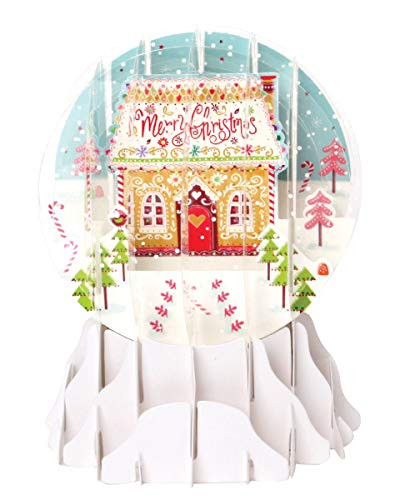 3D Pop Up Christmas Snow Globe - CANDY HOUSE -  UP-WP-SGM-029