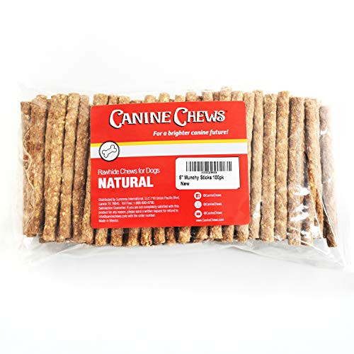 5 inch Munchy Rawhide Sticks for Small Dog Treat Munchy Snack Stick Training Treat for Small Dogs and Puppies  100 Pack