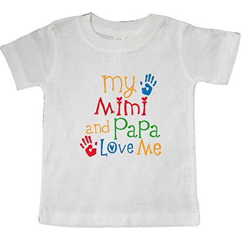 inktastic Mimi and Papa Love Me Baby T-Shirt 6 Months White