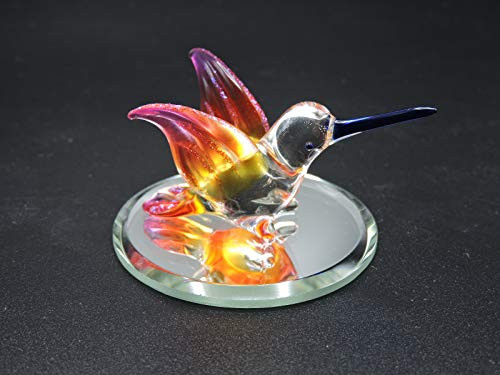 Handmade Blown Glass Mini Hummingbird - Red