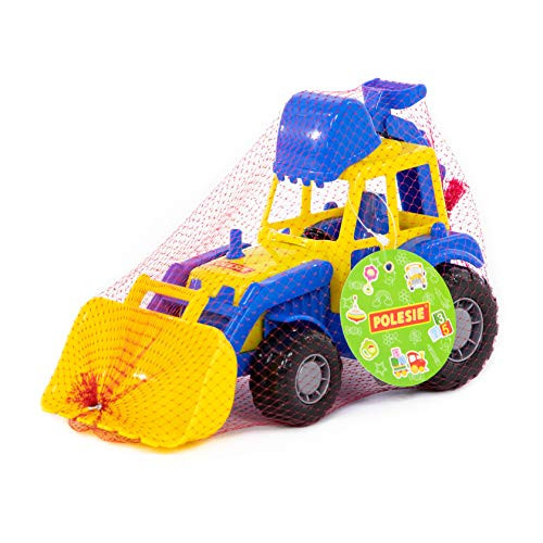 CO-T Excavator Toy for Boys - Backhoe Toy for Toddlers - Sand Digger for Kids by Polesie - Blue Yellow