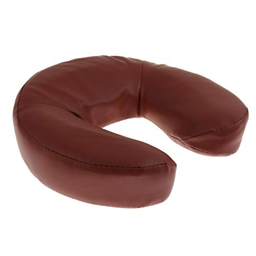 Washable PU Leather Cover Foam Face Down Cradle Cushion Pillow For Massage Table Bed Chair Black Red Brown - Red
