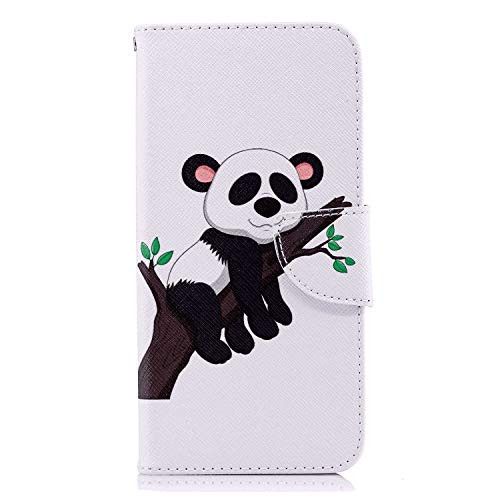 Leather Cover Compatible with iPhone XR panda3 Wallet Case for iPhone XR