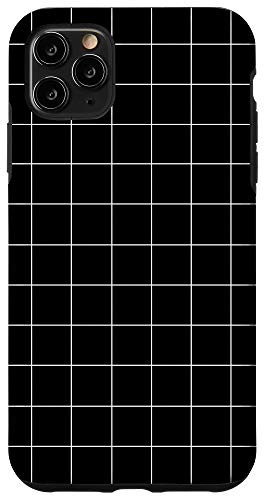 iPhone 11 Pro Max Black and White Grid Checkered Pattern Case