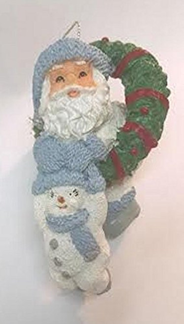 Snow Buddies with Santa Wreath Ornament