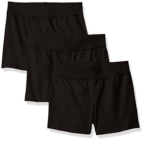 Hanes Little Girls  Jersey Short  Pack of 3  Ebony Small