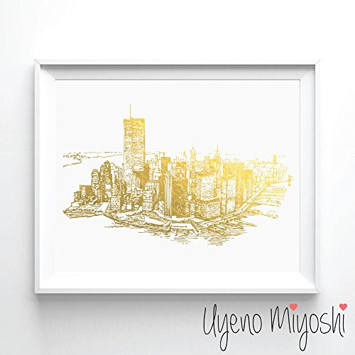 New York City Lower Manhattan City Sketch Gold Foil Art Print World Trade Center Twin Towers City Skyline Gold Print City Sketch Gold Wall Art Decor New York City Lower Manhattan City Sketch Gold Foil Art Print World Trade Center Twin Towers City Skyline Gold Print City Sketch Gold Wall Art Decor